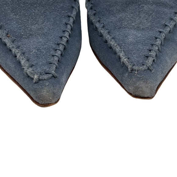 Versus by Versace Blue Suede Pointed Toe Heels Size 37 Women’s - Picture 8 of 10